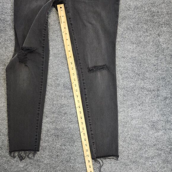 Madewell Jeans Womens 32 Black Sea 9" Mid-Rise Skinny Distressed Casual Stretch - Picture 9 of 16